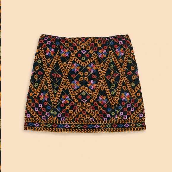 Farm Rio Embroidered Corduroy Mini Skirt - Picture 8 of 8
